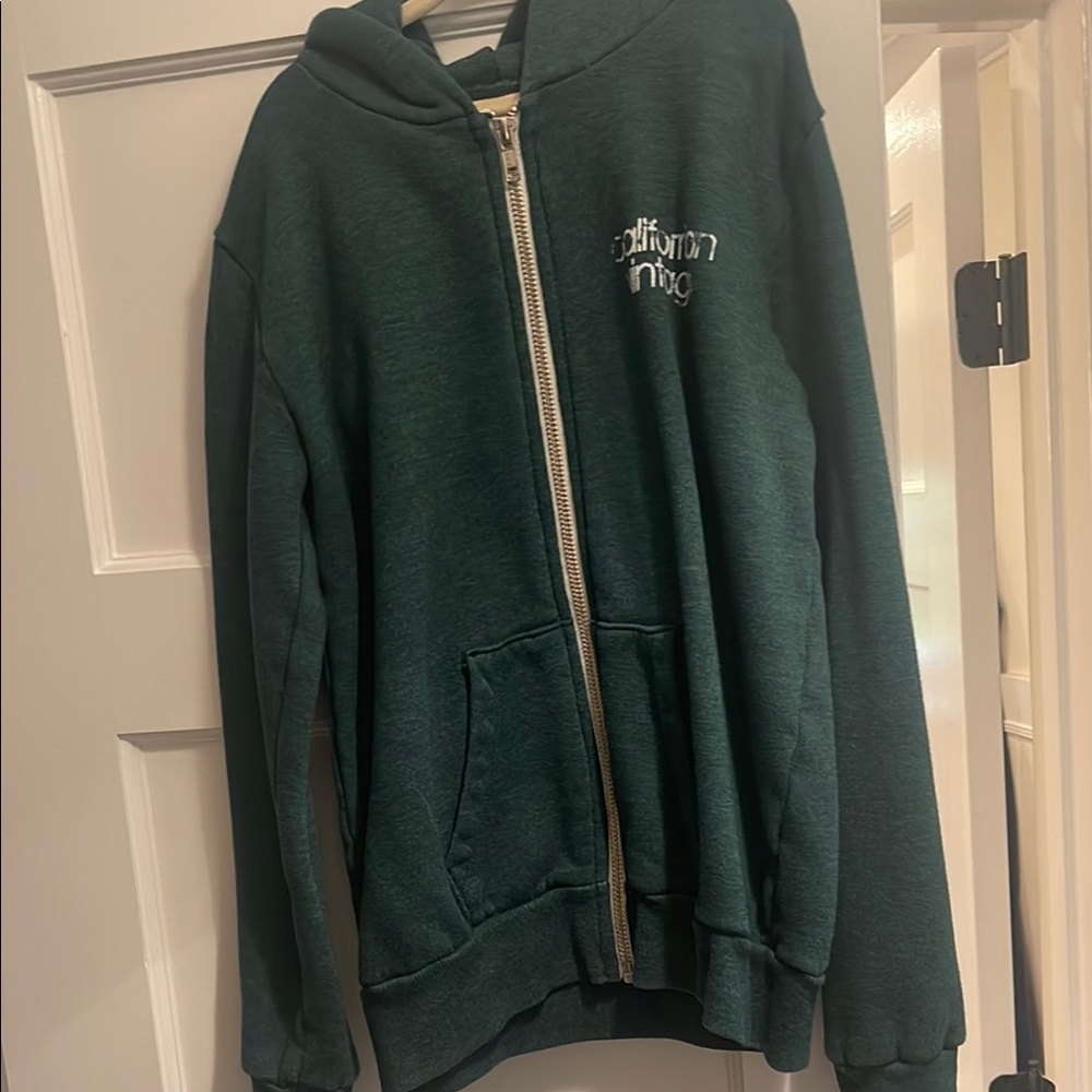 Dark Green Zip-Up Hoodie